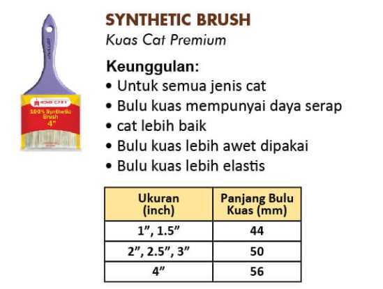 KUAS 3 DIM HOME CARE SYNTHETIC BRUSH PREMIUM (AA)
