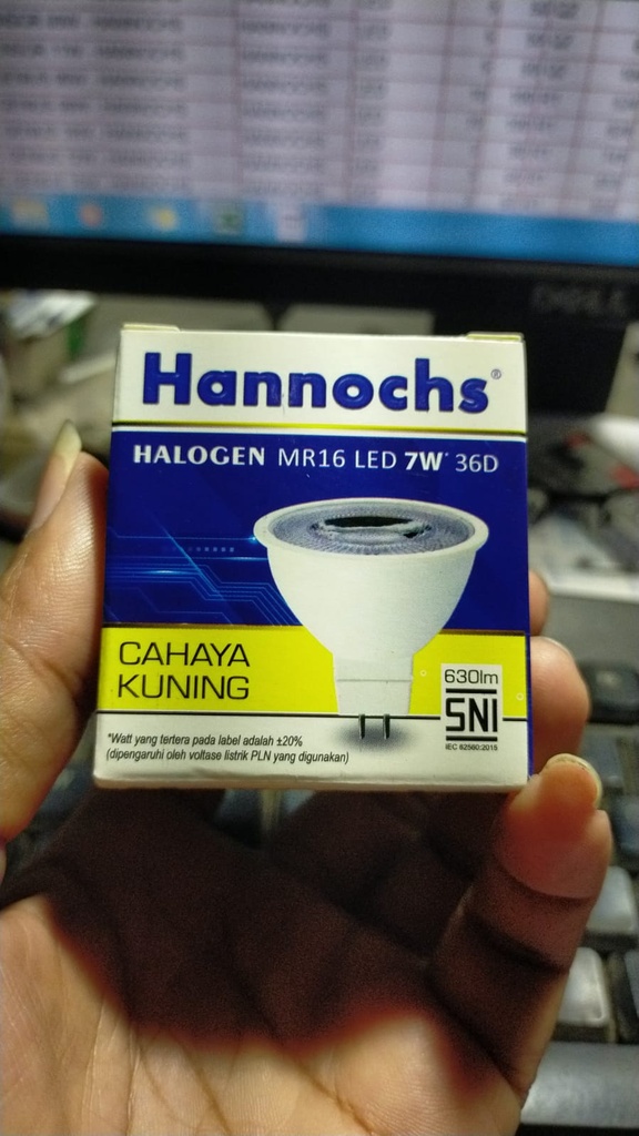 Lampu MR16 LED Halogen 7W Cahaya Kuning Hannochs(AA)