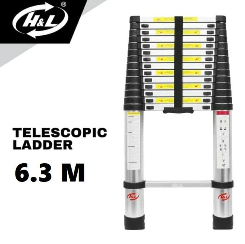 TANGGA SINGLE TELESKOPIK 6M ALUMINIUM (AA)