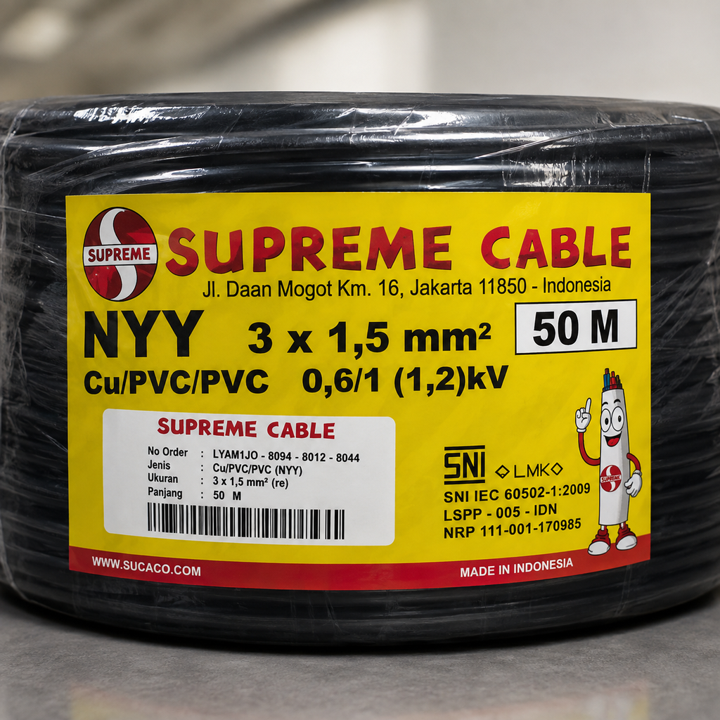 NYYHY 3X1.50 SUPREME (1ROLL = 50M)-HITAM (AA)