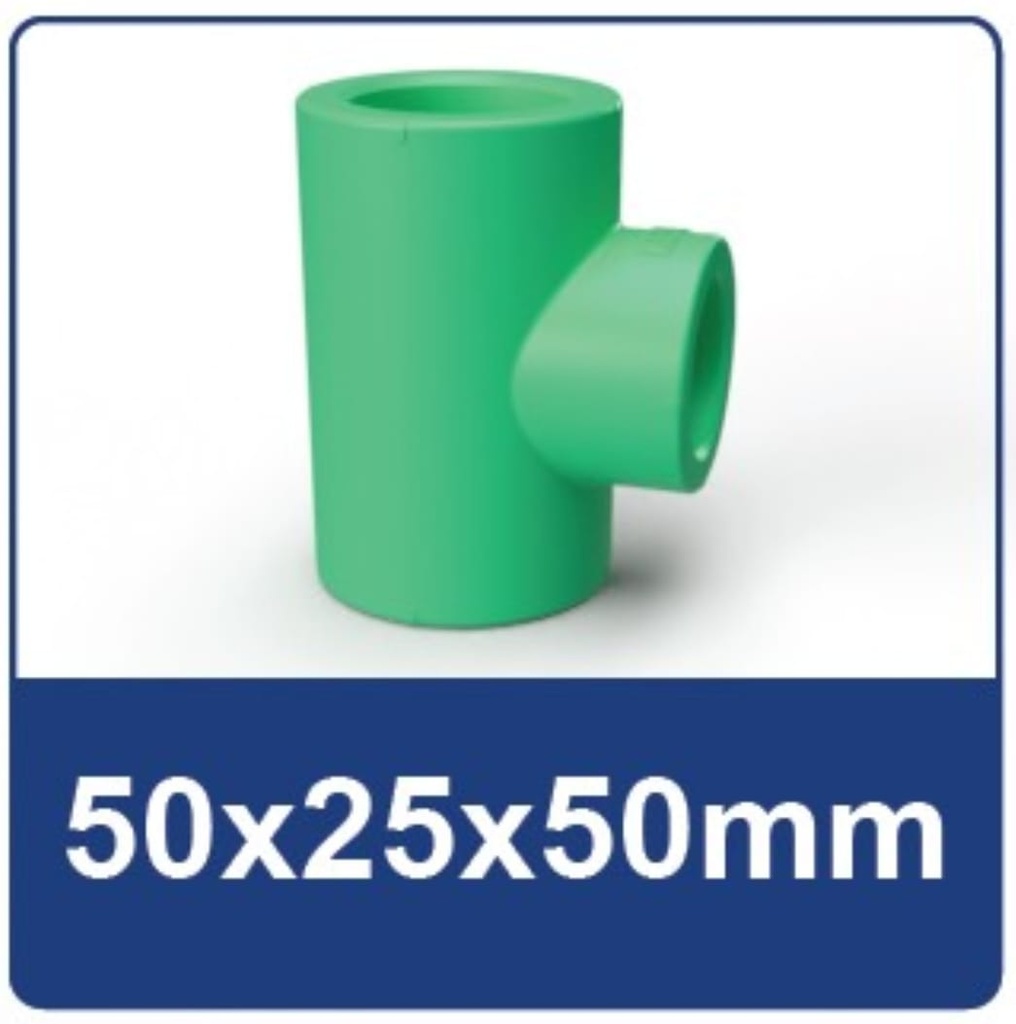 PPR REDUCER TEE 50X25X50 RUCIKA (AA)