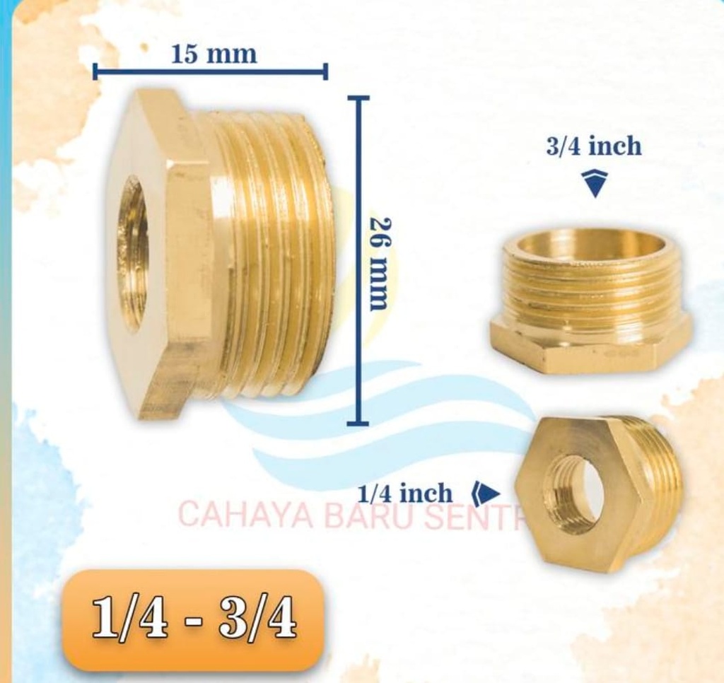 NEPEL 1/4D X  3/4L KUNINGAN- OVER LOOP RING (AA)