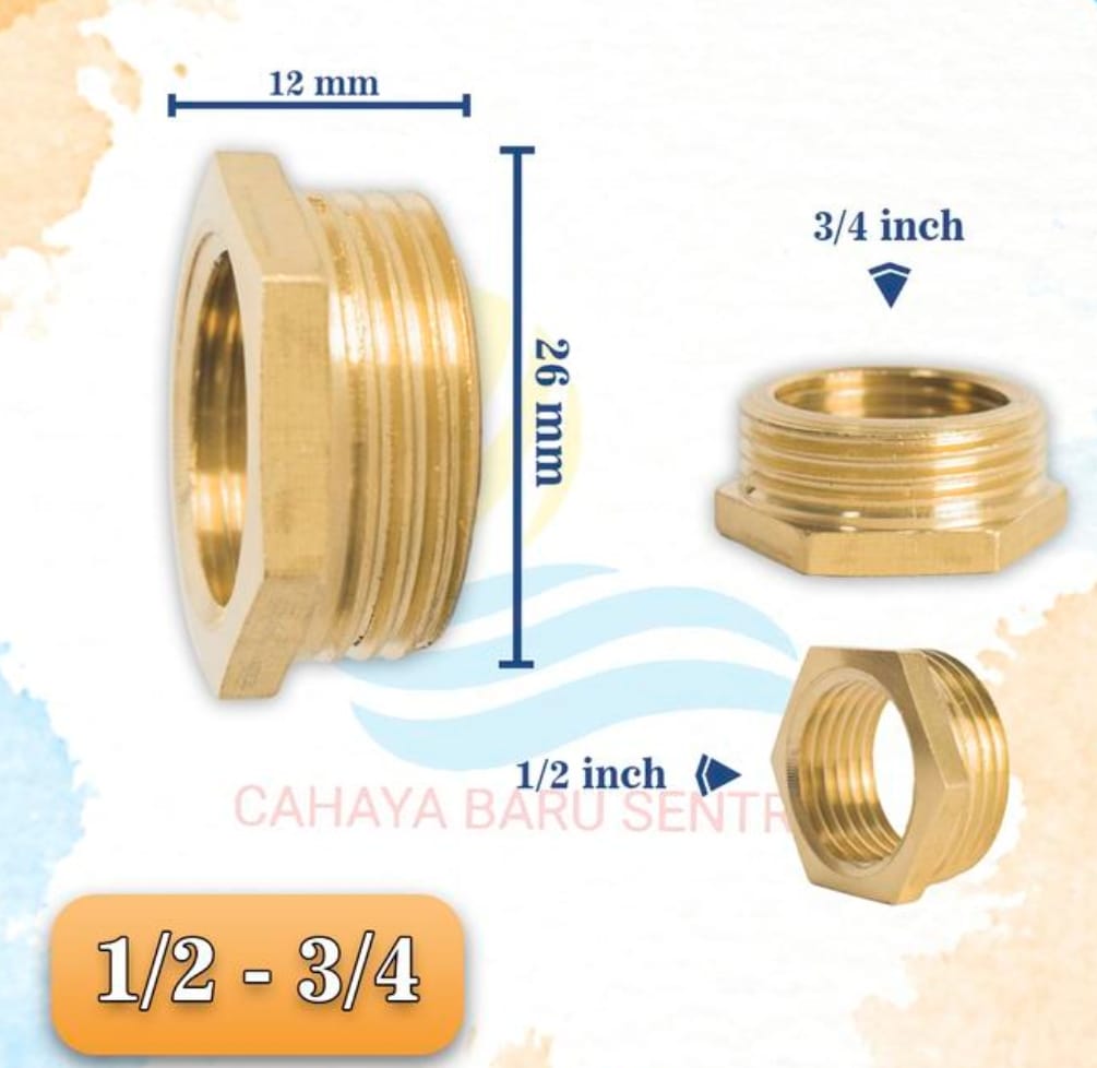 NEPEL 1/2D X 3/4L KUNINGAN- OVER LOOP RING (AA)