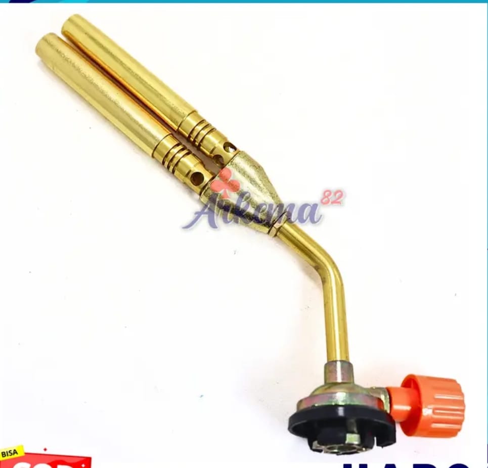 GAS TORCH DOUBLE 2 LUBANG UJUNG KUNINGAN (AA)