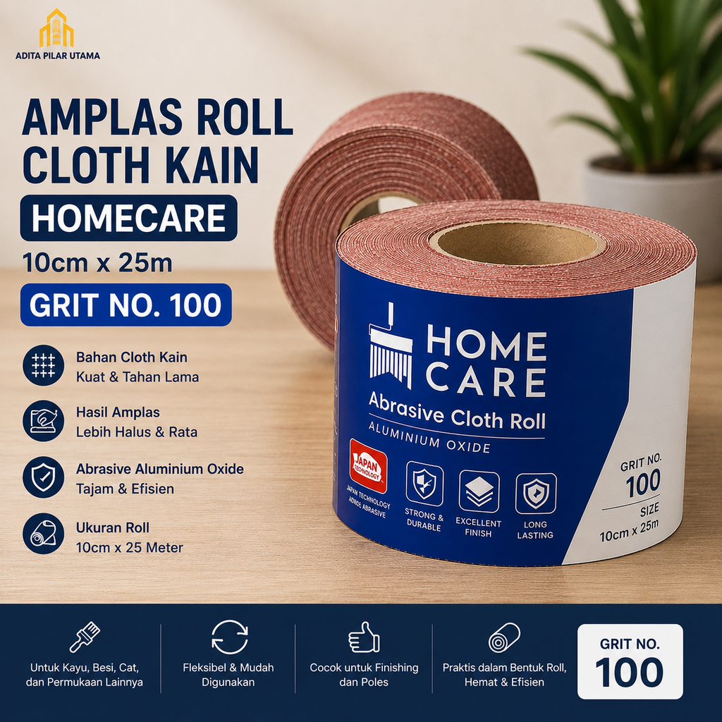 Amplas Roll 100 Cloth Kain (10cmX25m) HomeCare (AA)