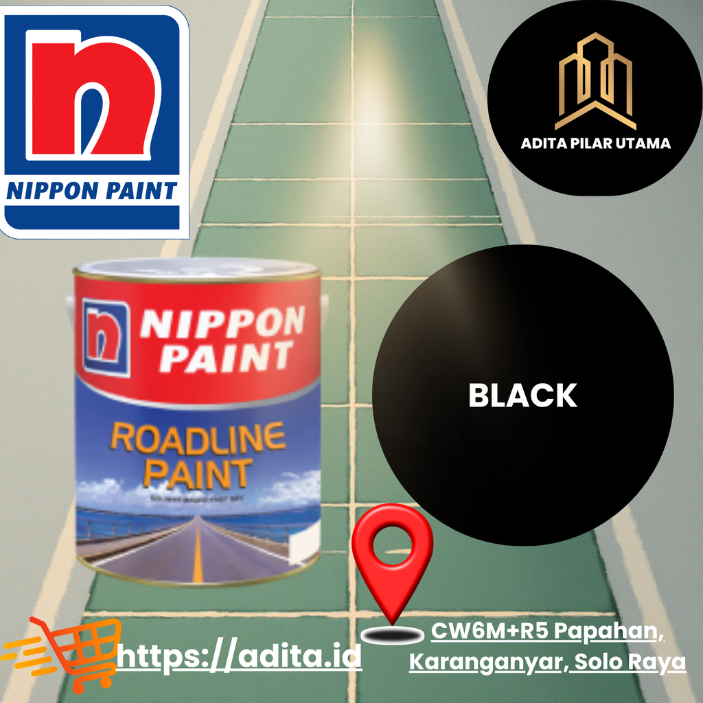 Nippon Roadline - Cat Marka Jalan Hitam Galon (5KG) (AA)