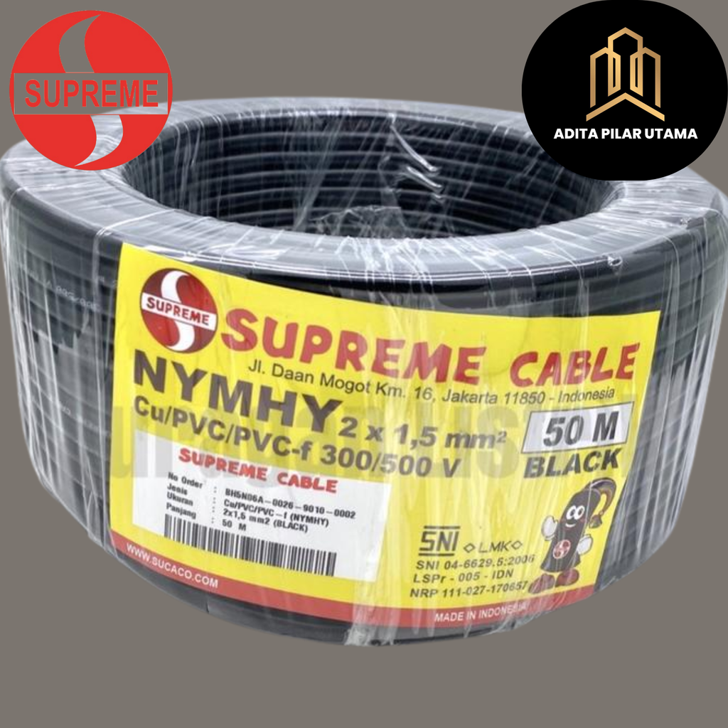 NYYHY 2X1.50 SUPREME (1ROLL = 50M)-HITAM (AA) nymhy