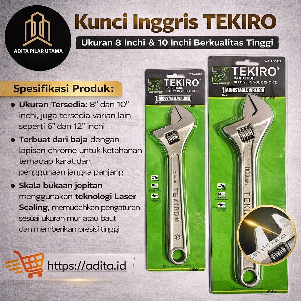 KUNCI INGGRIS 10in= 24cm TEKIRO (AA)