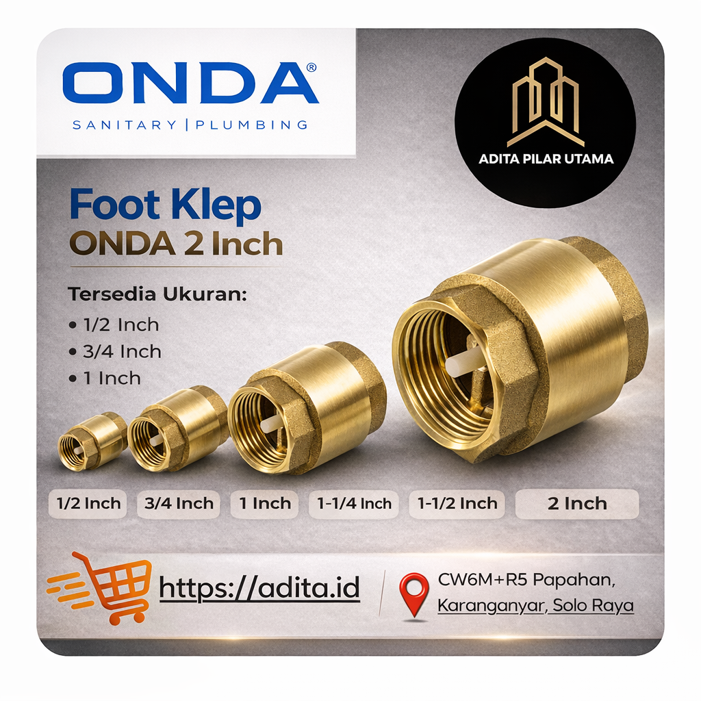 FOOT KLEP-TUSION 1" KUNINGAN ONDA (AA)