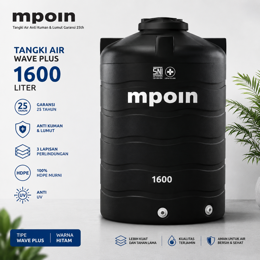 MPOIN TANDON MPOIN TANGKI W1600 - 1600 LITER MPOIN1600 PLUS HITAM (AA)