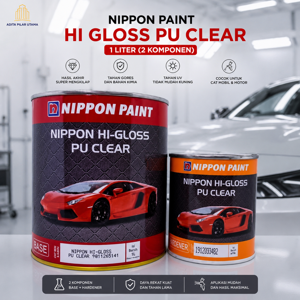 NIPPON PAINT HI GLOSS PU CLEAR 1LT (2 KOMPONEN) (AA)