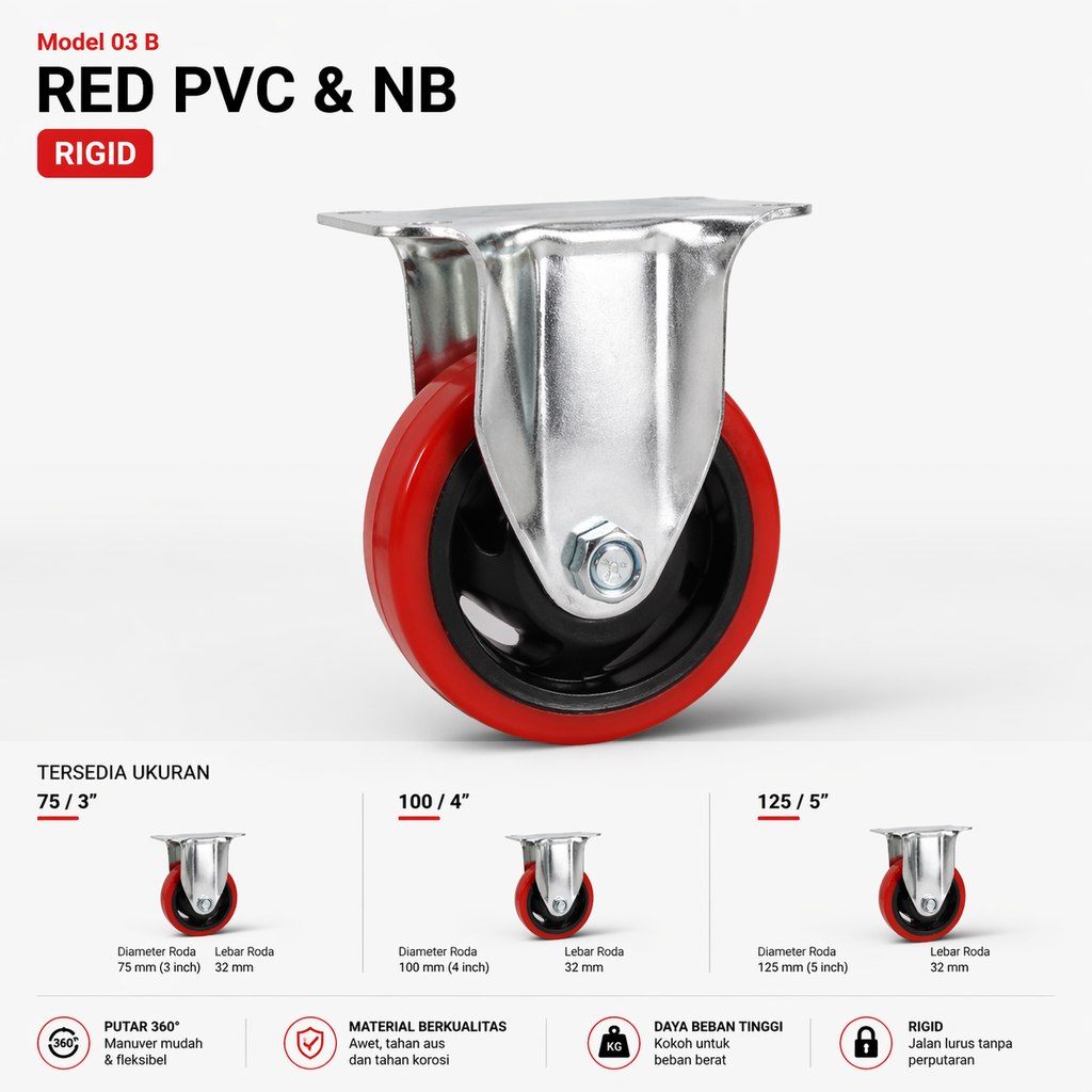 RODA PVC 5" R125 RHJ MODEL 03 B RED PVC & NB (AA)