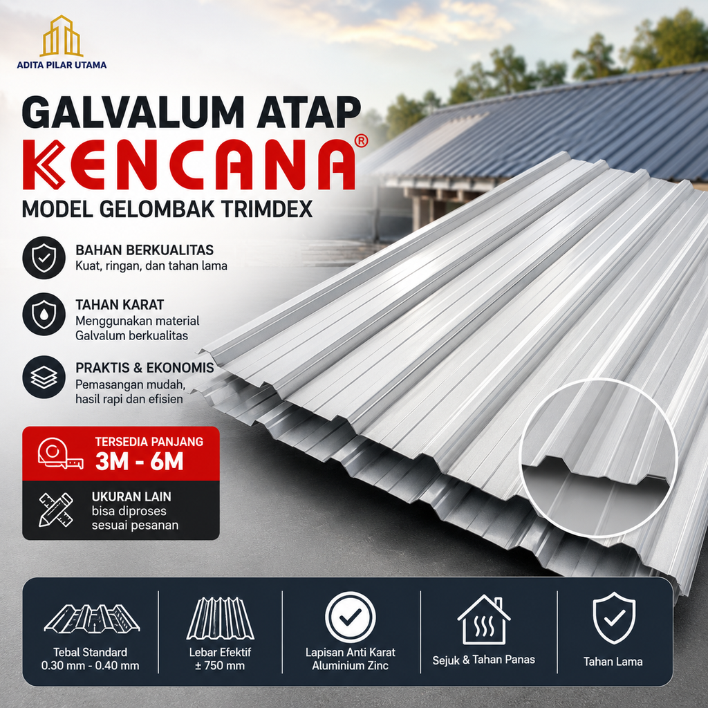 Trimdex Galvalum 4M - 0.30X75 KENCANA (AA)