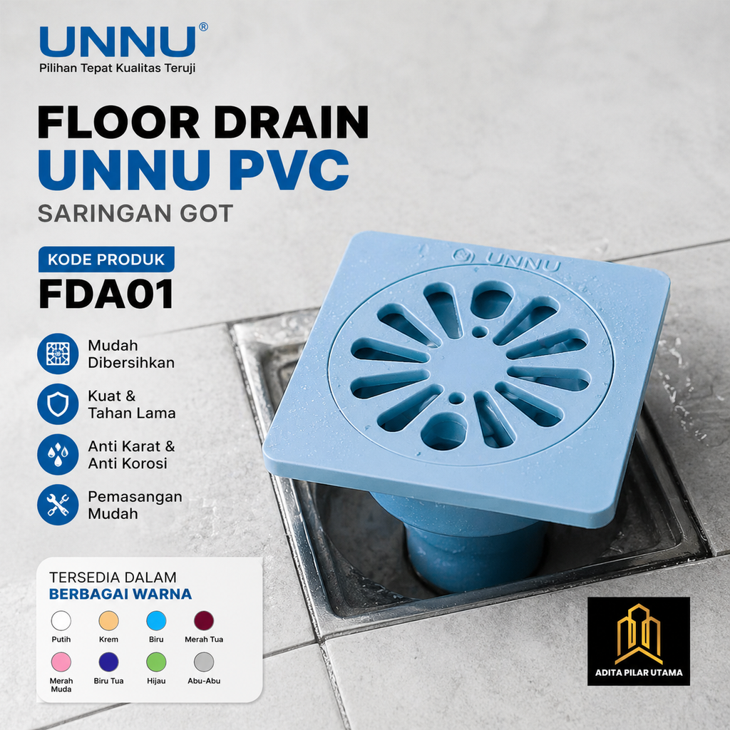 Floor Drain UnnU PVC SARINGAN GOT FDA01 (AA)