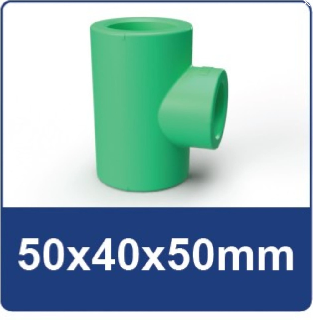 Tee Ppr DN 50X40X50mm RUCIKA Tee PPR 2x1¼x2" Rucika (AA)