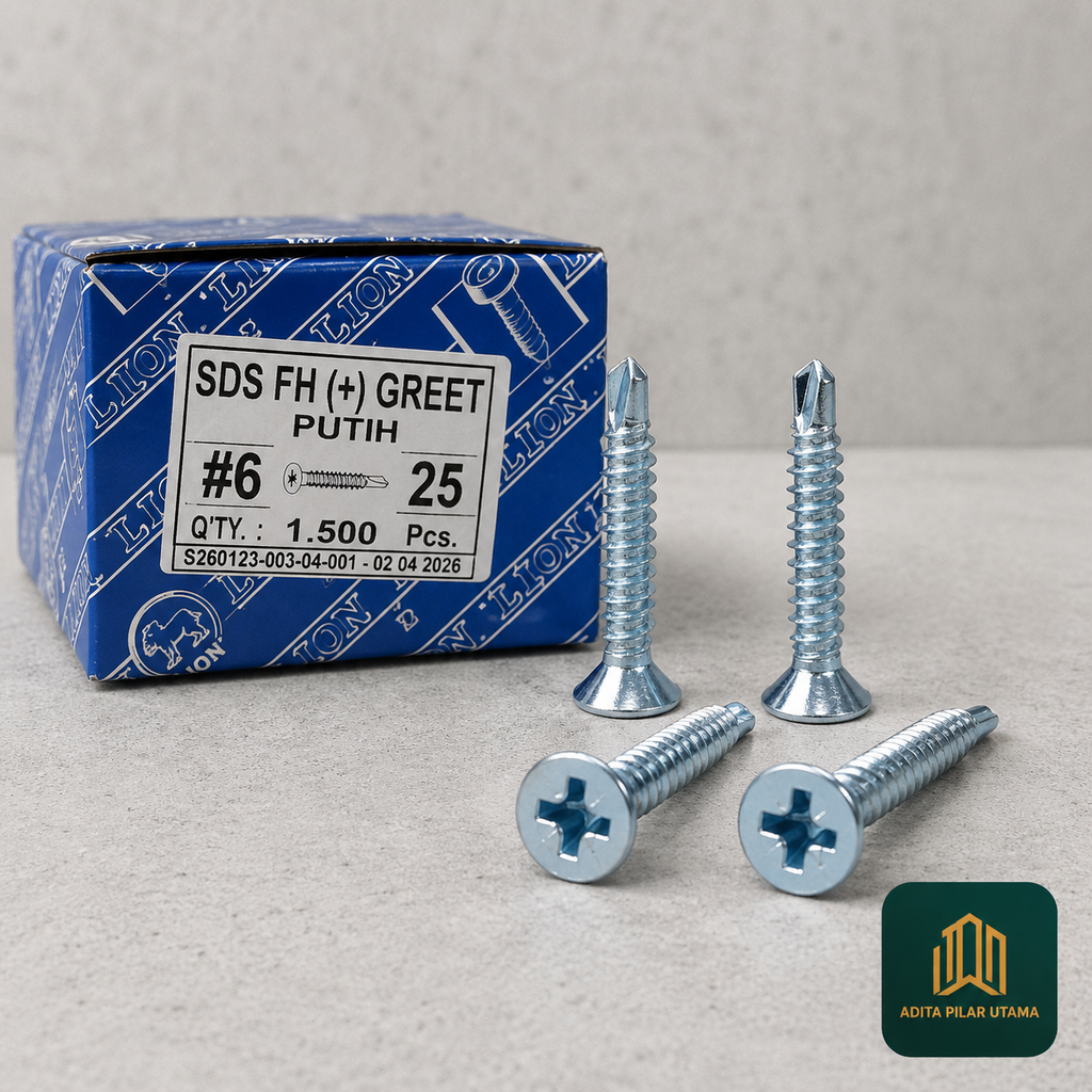 PAKU SKRUP FAB 6 X 25 SDS FH GREET (+) S6 (1dos=1500bj) (AA)