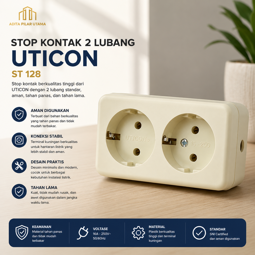 SK 2 LUBANG ARDER UTICON STOP KONTAK (AA)