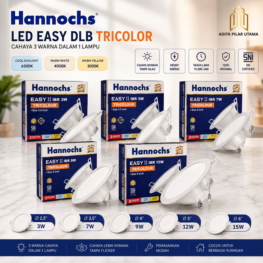 Led EASY DLB 09W 4" TRICOLOR IBR HANNOCHS (AA)