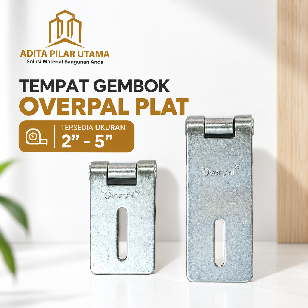 TEMPAT GEMBOK OVERVAL PUTIH 2" PLAT (AA)