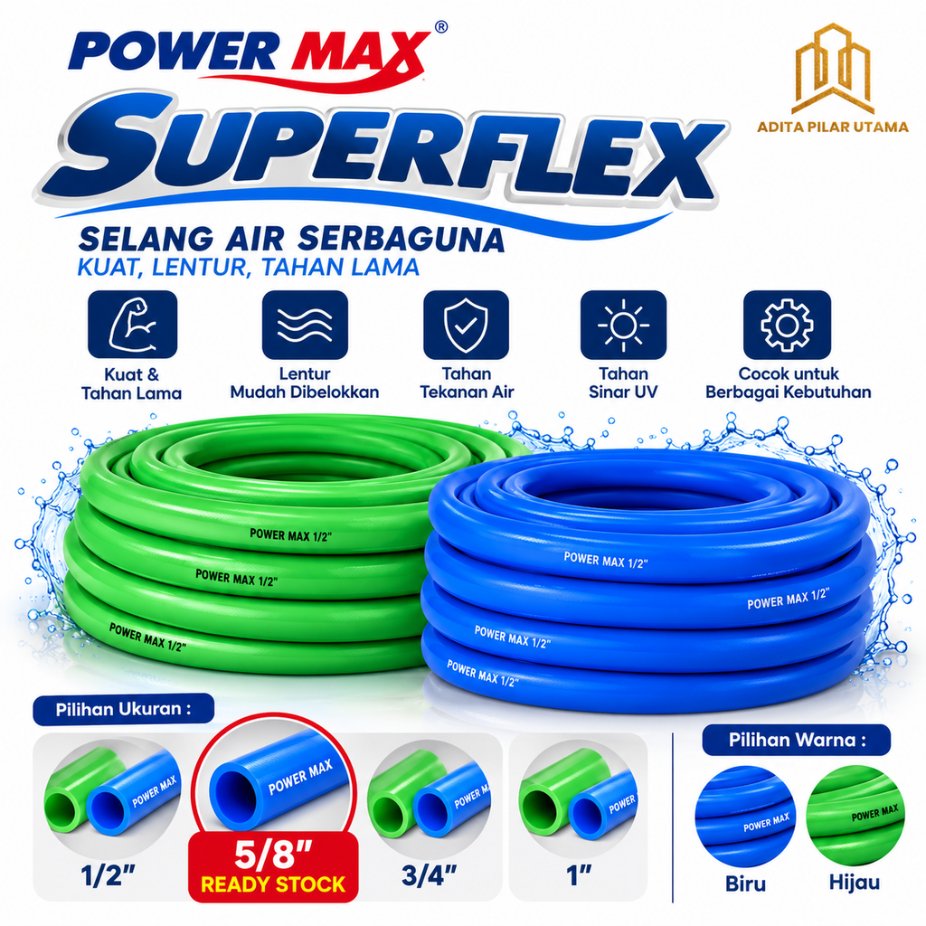 Selang Air 5/8 Power Max SUPERFLEX (1ROLL=50M) (AA)