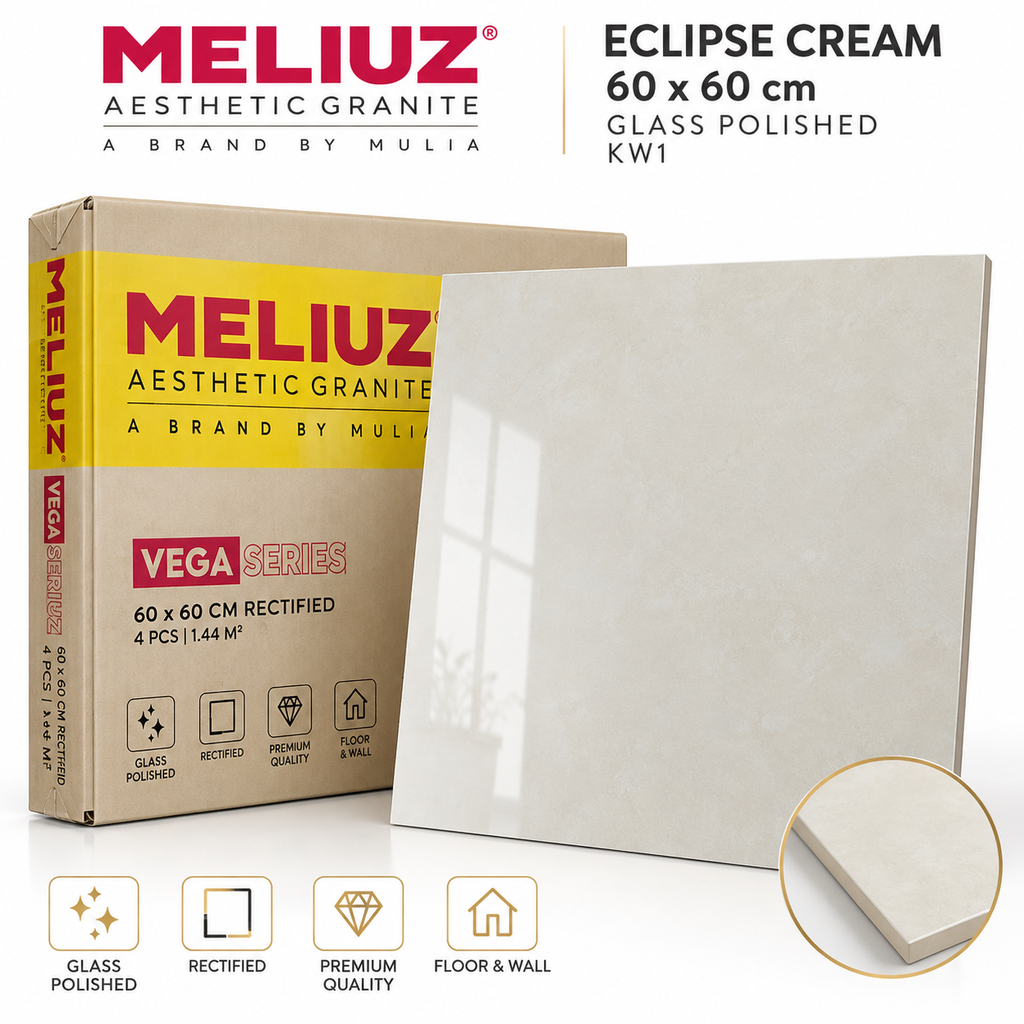 Granite 60x60cm MELIUZ ECLIPSE CREAM 60X60 GLASS POLISHED KW1 (AA)