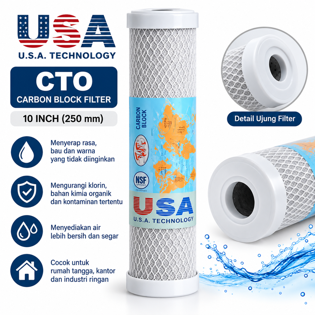 Filter Air CTO 10 Inch / Cartridge Filter Air Karbon Blok (AA)