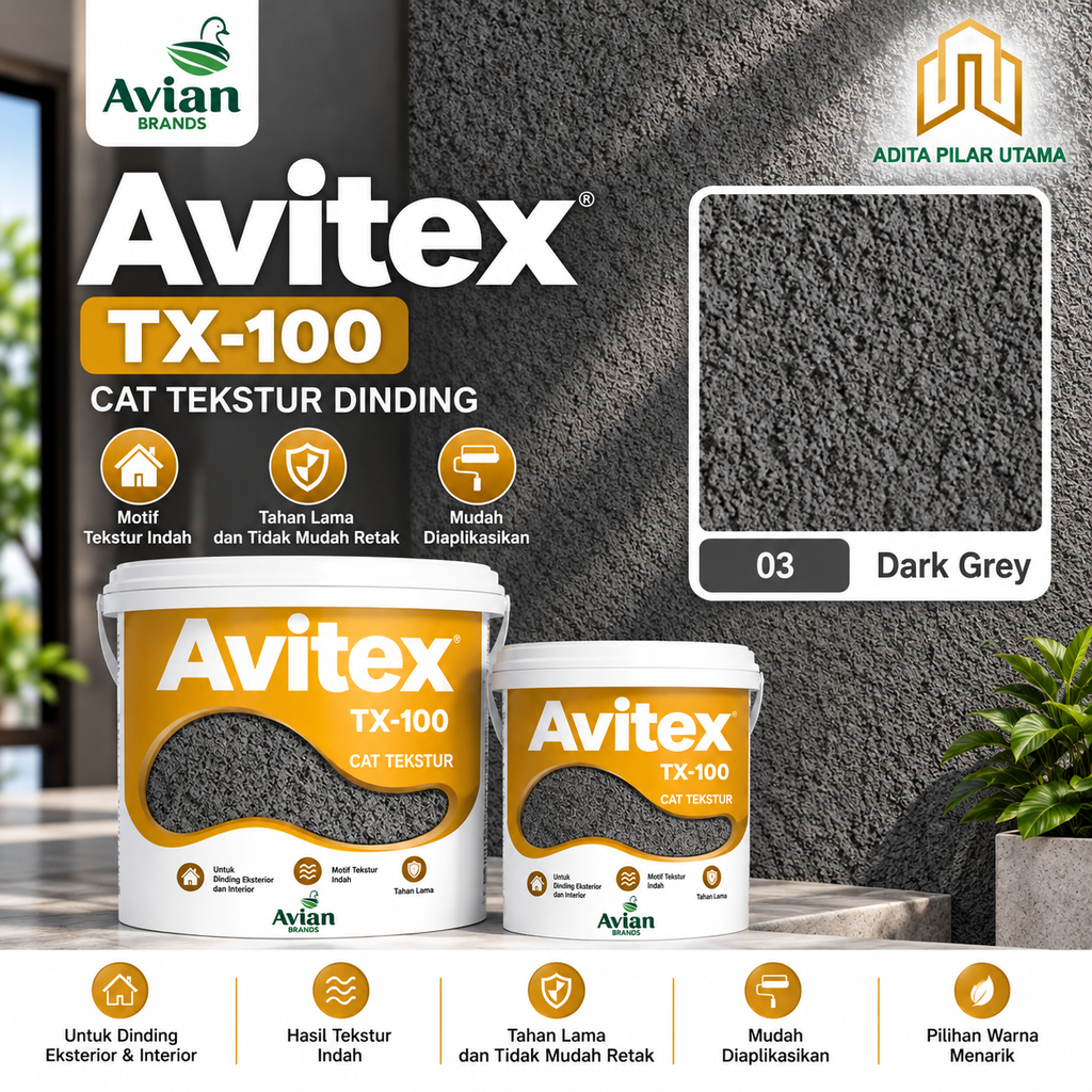 Avitex TX 100 CAT TEKSTUR Dark Grey 03 TX100 (AA)