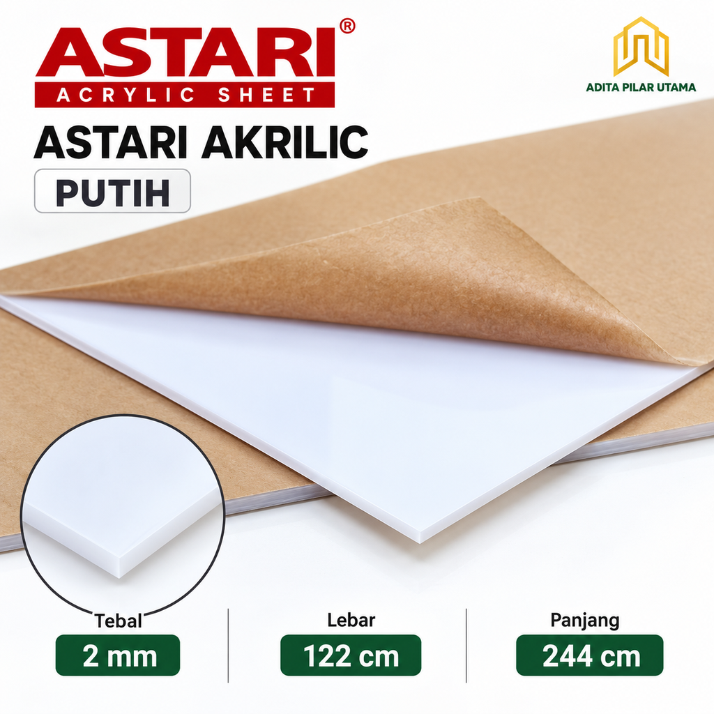 ASTARI AKRILIC PUTIH 2mmx122X244cm (AA)