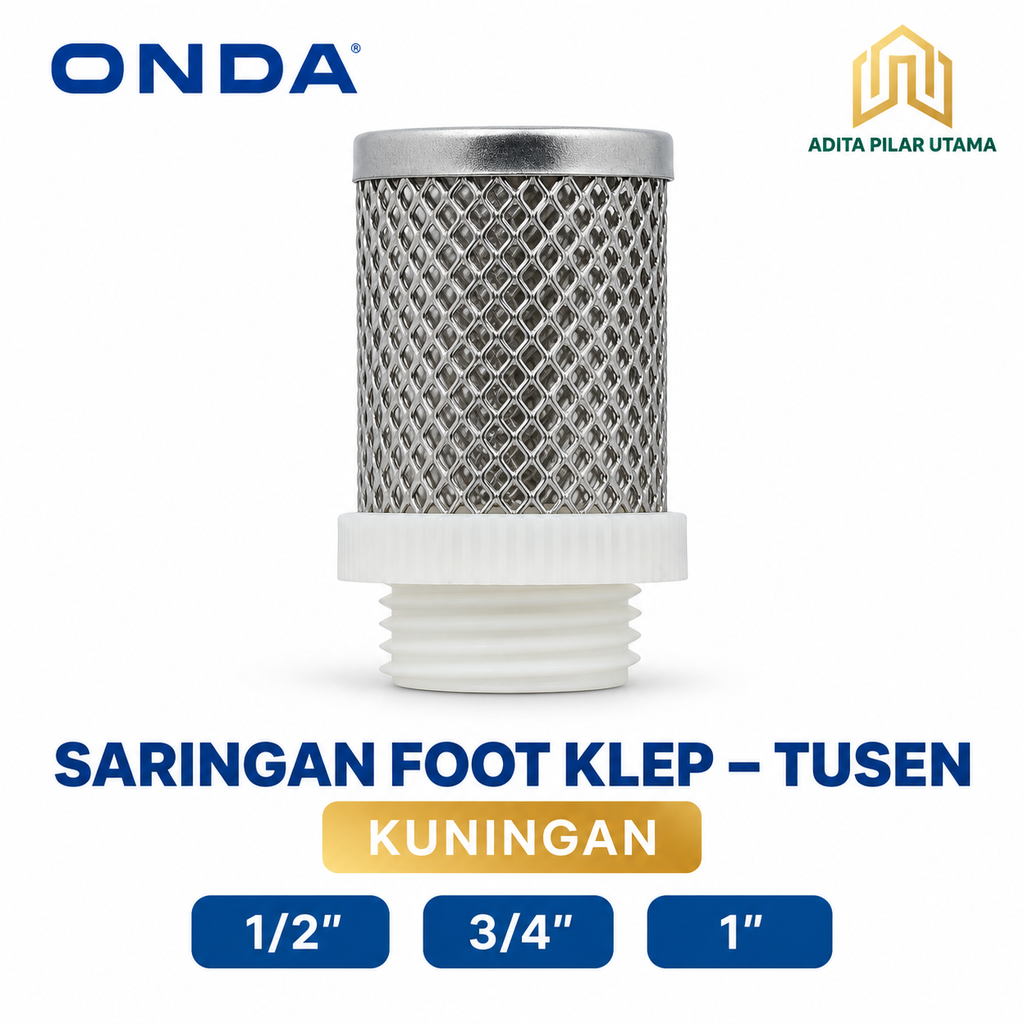 SARINGAN FOOT KLEP-TUSION 1/2" KUNINGAN ONDA (AA)