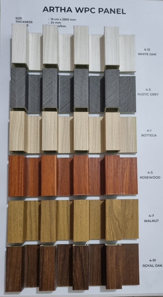 ARTHA WPC PANEL 24X160X2950MM (1BOX=14BT) 0.66M2