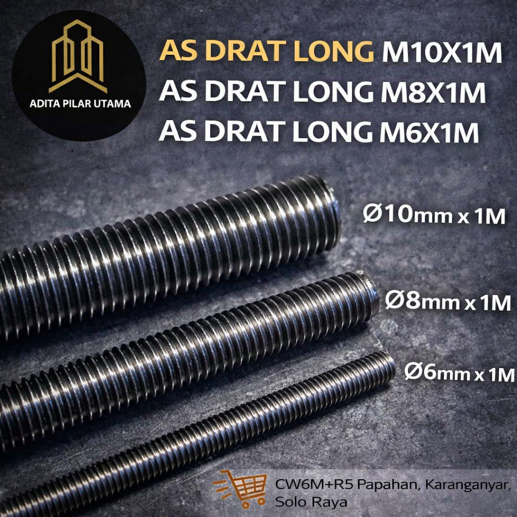 AS DRAT LONG M10 X1METER
