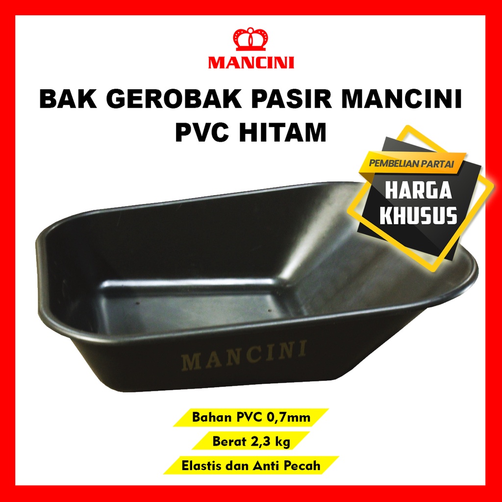BAK GEROBAK FIBER HITAM MANCINI