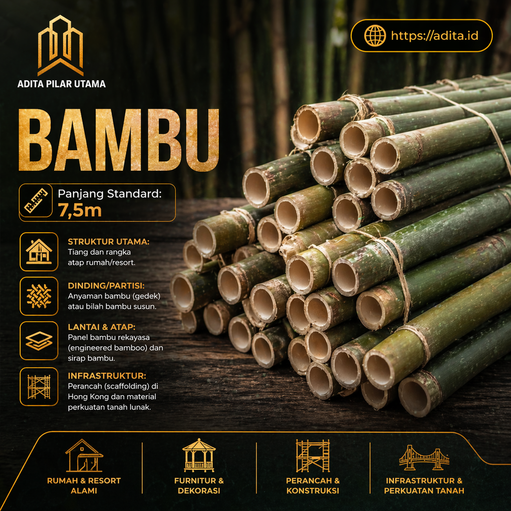 BAMBU PANJANG +/- 7,5M