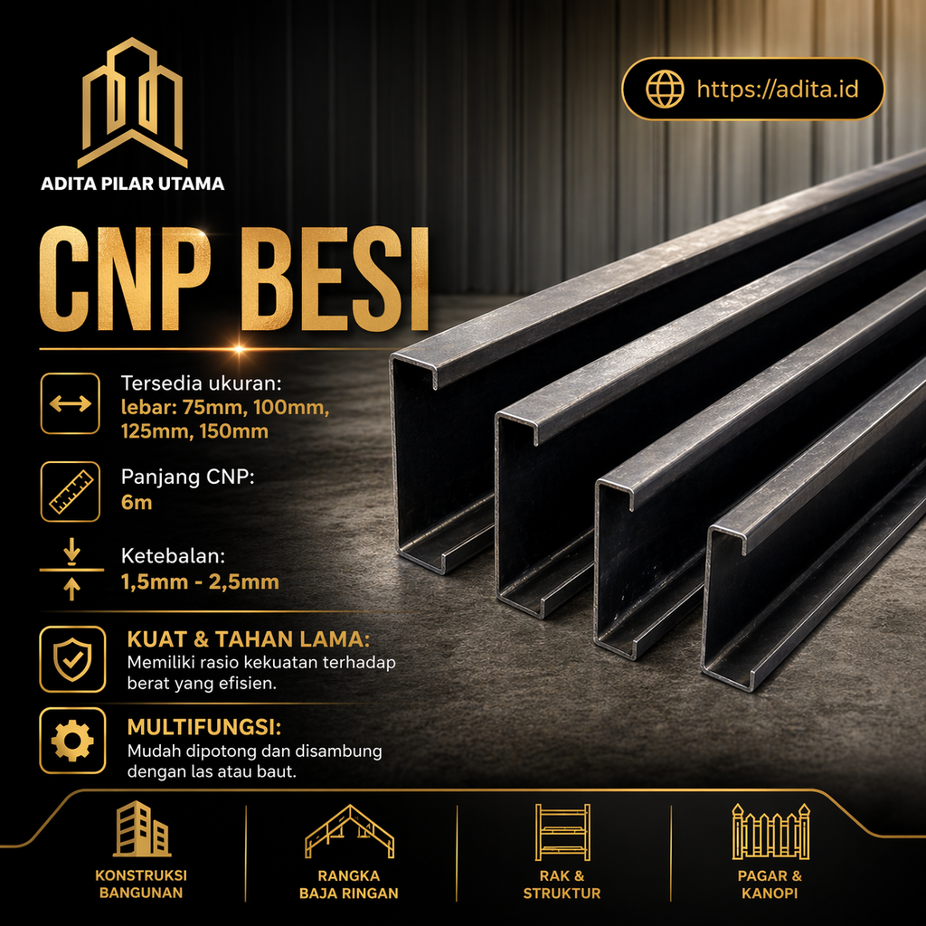 CNP BESI  100X50X2.00mm (asli) CNP BESI  A (16.10) MRH-PTH (KAKI 50 +/-4CM) (AA)
