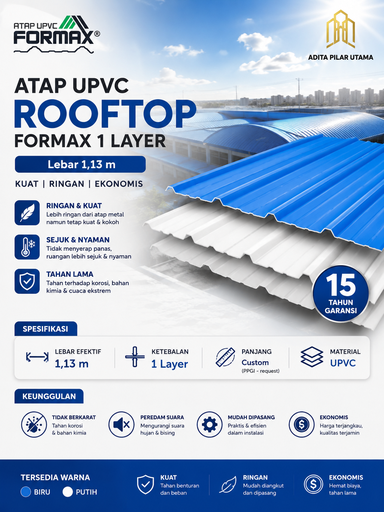 Rooftop FORMAX 1 LAYER Lebar 1,13m (AA)