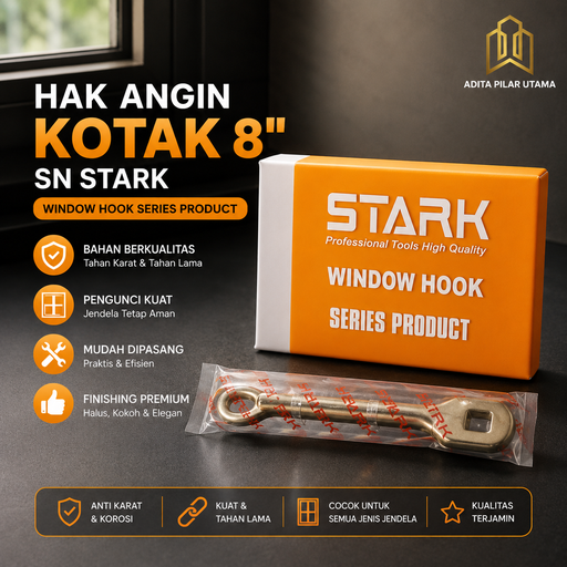 [2403061] Hak Angin BULAT 8" SN STARK Window Hook Series