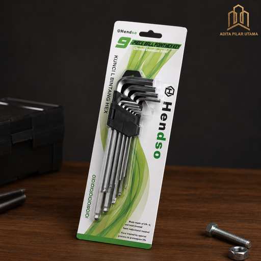 [1512027 (AA)] Kunci L BallPoint Hex Key Set 9 Pcs (LONG) (AA)