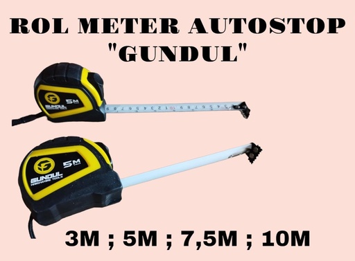 [773217 (AA)] Meteran 3m Gundul Autostop (AA)