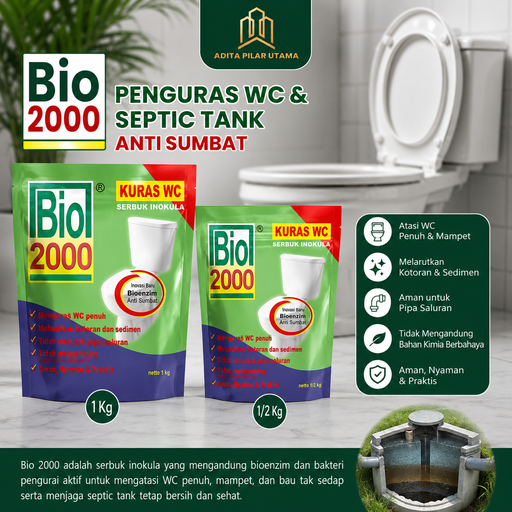 [1603036] Obat BIO 2000 Penguras WC 1 Kg - BIO 2000 Penguras Toilet Anti Sumbat - Obat SeptiTank (AA)