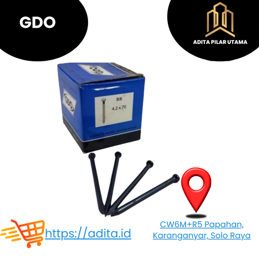 [8012583 (AA)] Paku Beton Paku Baja Hitam 7CM GDO (AA)