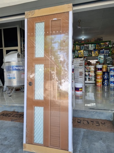[2011006] PINTU P UPVC KA KACA MINI 3 COKLAT ARISTON 70/200