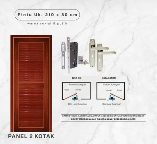 [2011003] PINTU P UPVC KANAN POLOS COKLAT ARISTON 70/200