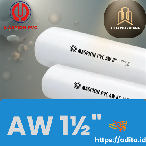 [AW11/2D8060619126] PIPA PVC AW 1½" MASPION PUTIH