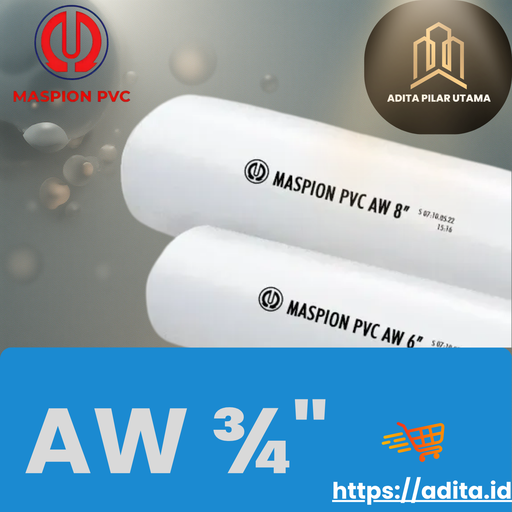[AW3/4D806061956] PIPA PVC AW  ¾"  MASPION PUTIH