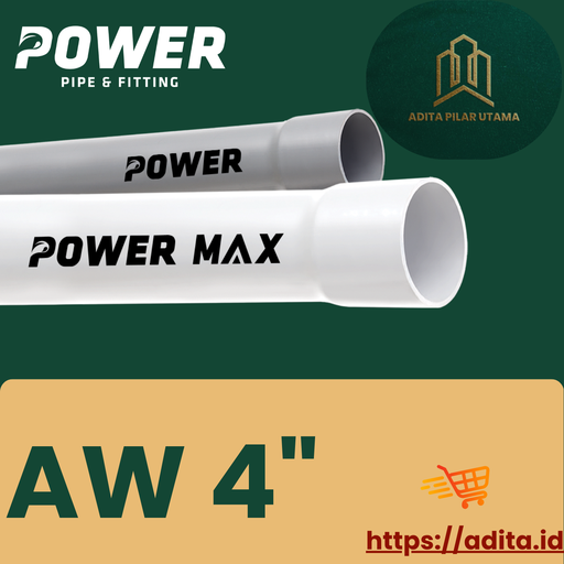 [AW4D1605065] PIPA PVC AW 4" POWER MAX PUTIH