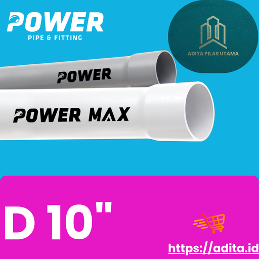 [2201025] PIPA PVC D 10 DIM POWER MAX PUTIH