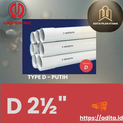 [D21/2D8060612299 (AA)] PIPA PVC D 2½“ MASPION PUTIH (AA)