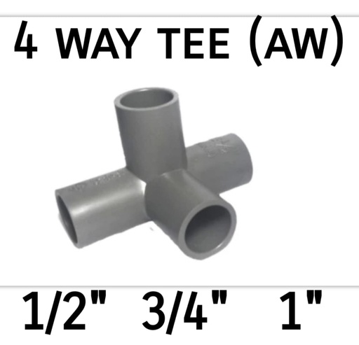 [2308060 T4W] TEE 4 WAY 1/2 INCH AW - TEE CABANG 4 T