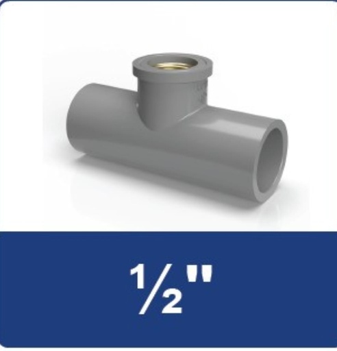 [7555583] TEE DRAT 1/2 KUNINGAN RUCIKA MI (METAL INSERTED) (AA)