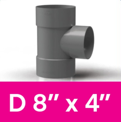 [2406010 T8X4D (AA)] TEE 8X4 INCH RUCIKA D (AA)